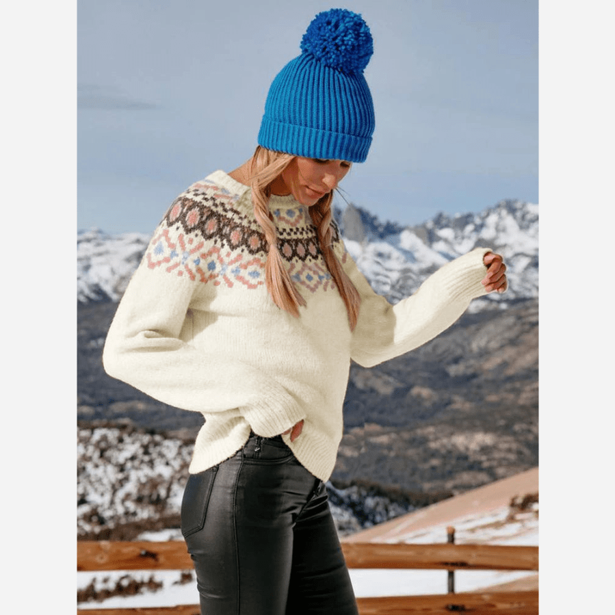 ModeGeist | Nordisk Strickpullover Wollmischung Vintage Winterstil