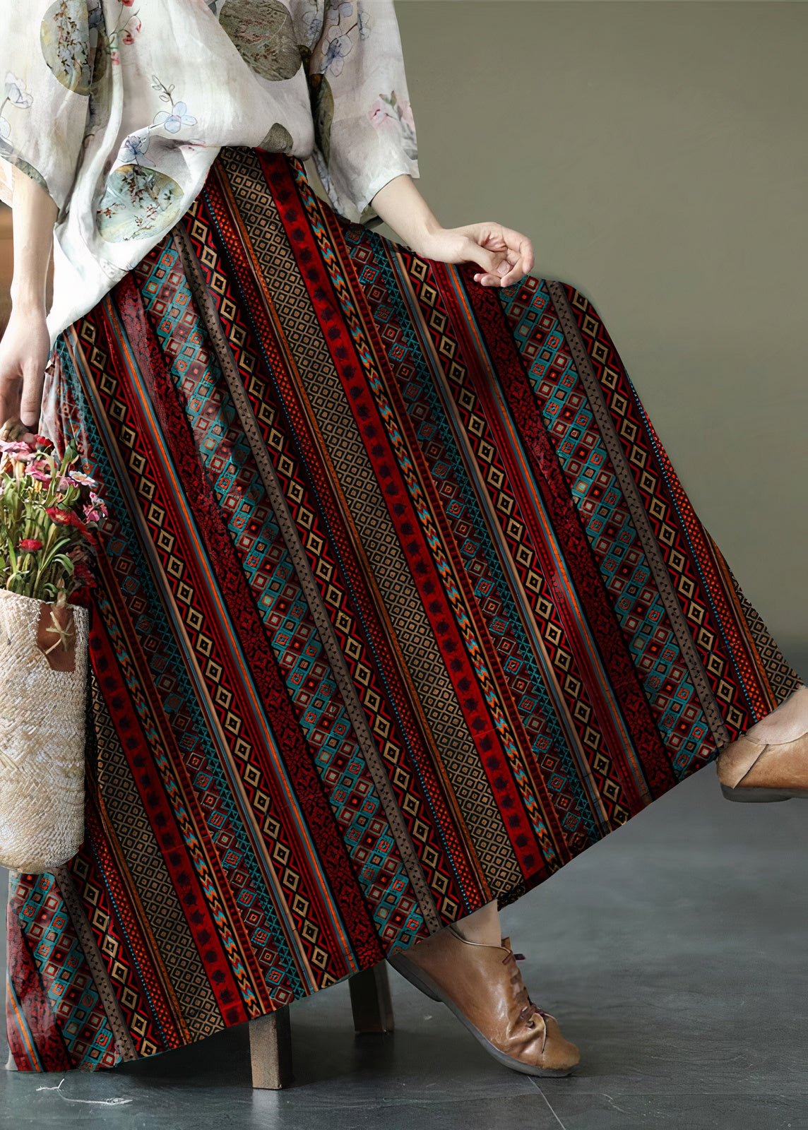 Sommer-Maxirock Sonjana im Boho-Stil