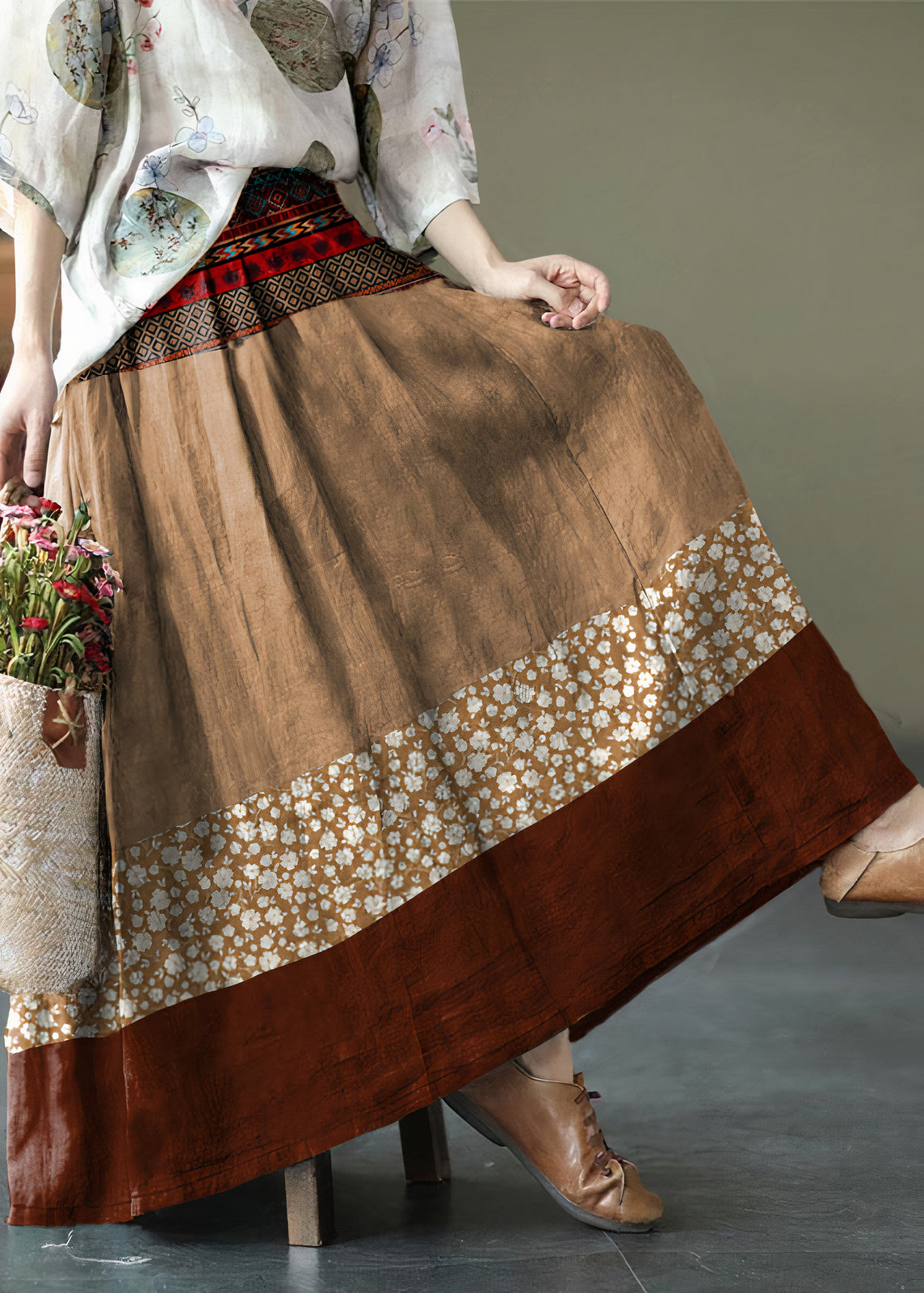 Sommer-Maxirock Sonjana im Boho-Stil