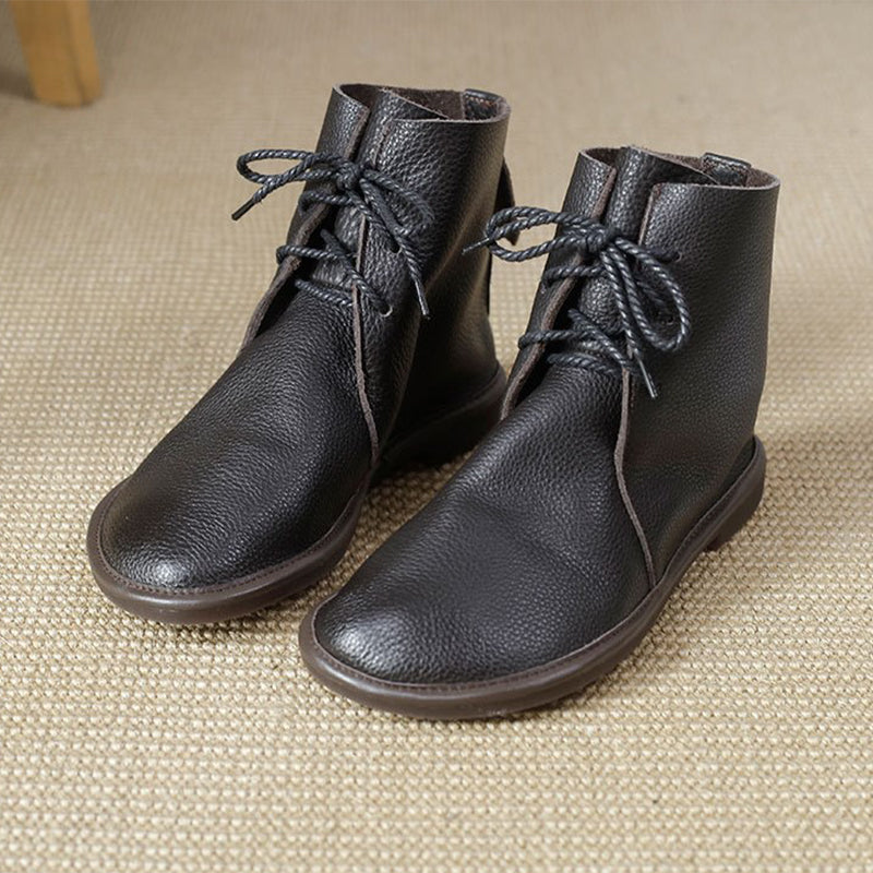 MODEGEIST Damen Schnürstiefel Klassisch Komfort Alltagsschuhe