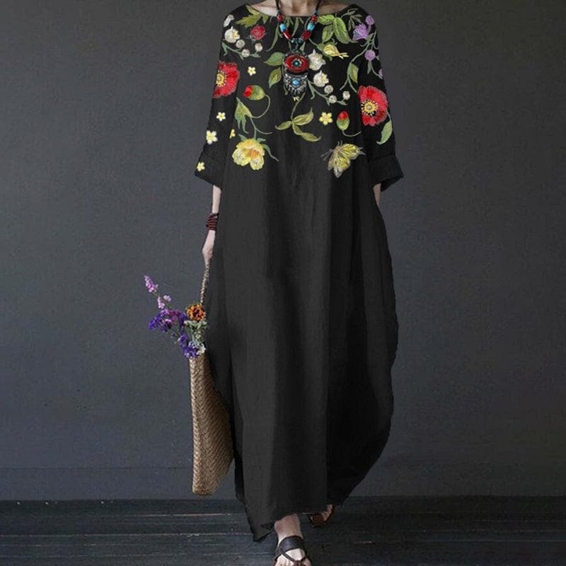 Brelhilda Maxikleid mit luftigem Blumenmuster