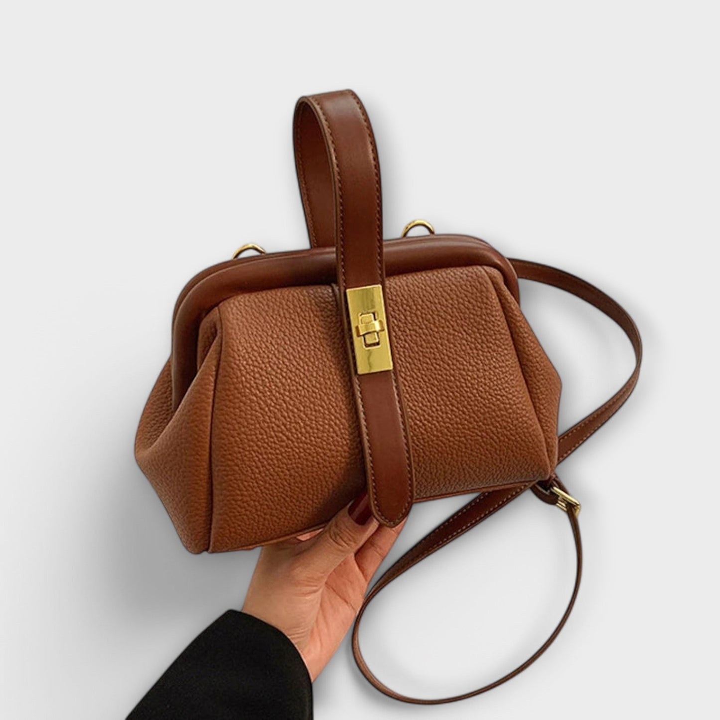 MODEGEIST Damen Mini Handtasche Kompakt Goldenes Schloss