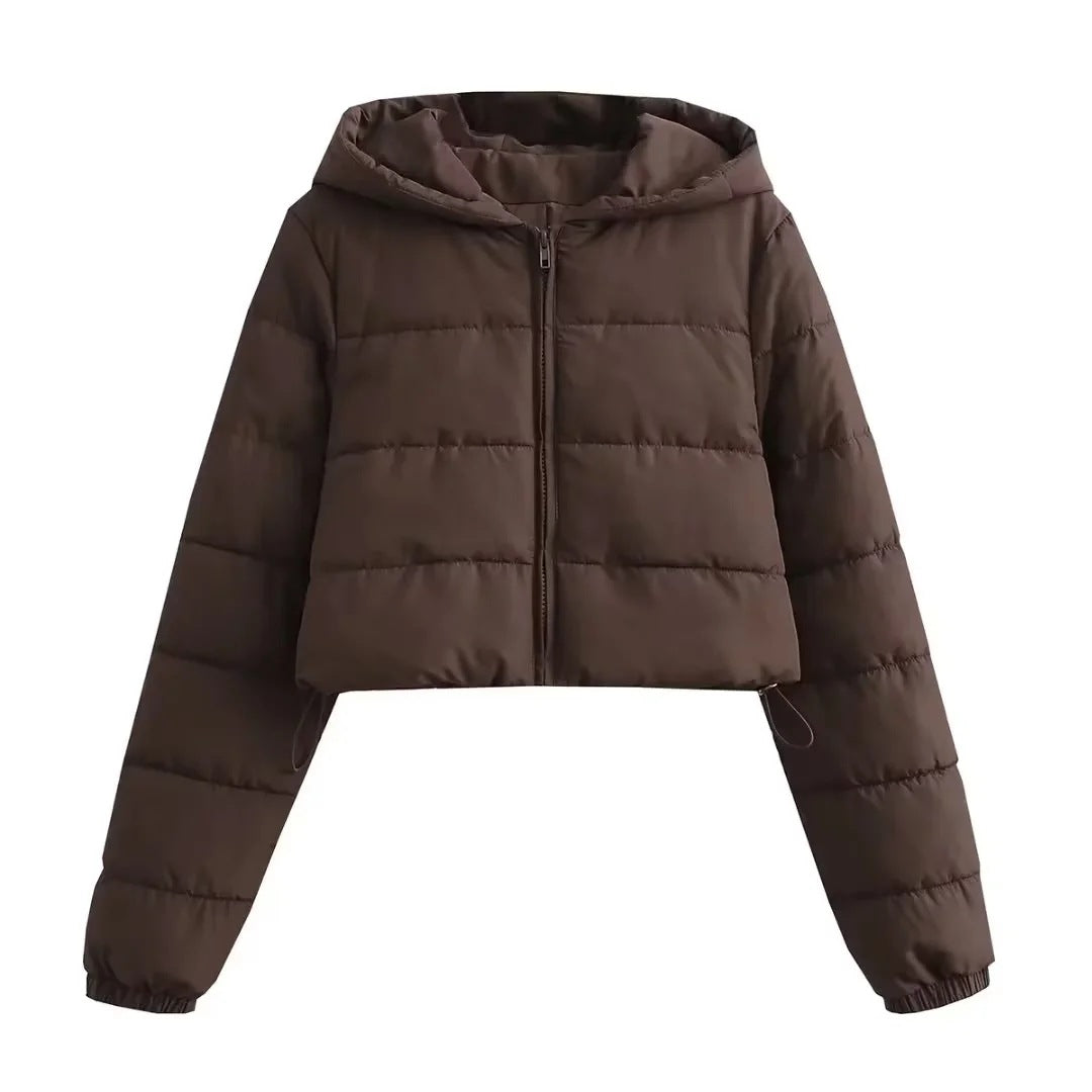 ModeGeist | Kapuzen Cropped Slim Winterjacke