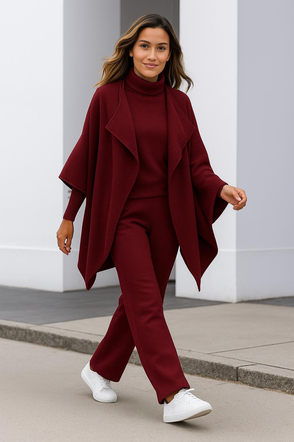 ModeGeist | Strick-Set mit Strickjacke, Oberteil und Hose