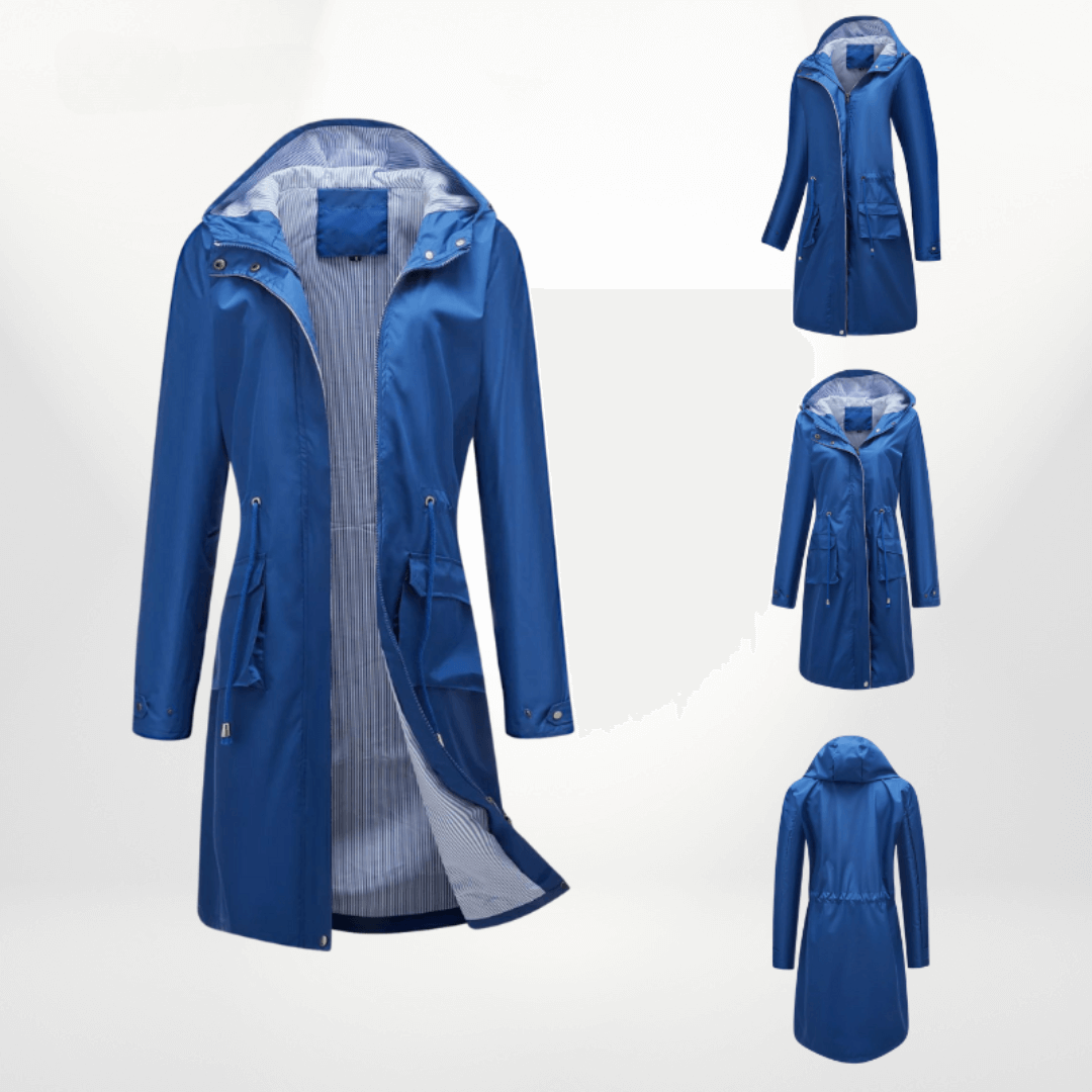 ModeGeist | Damen wasserdichter Über-Knie-Trenchcoat
