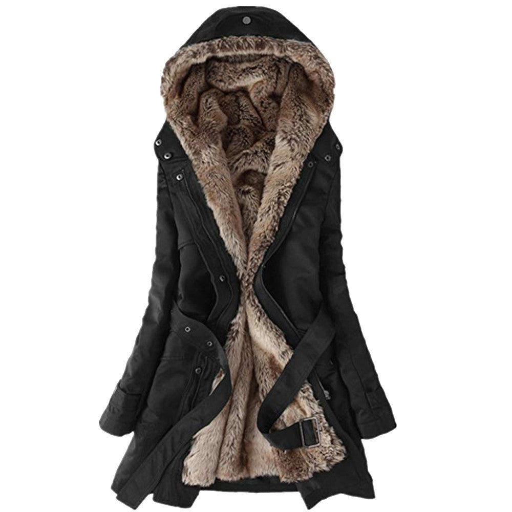 ModeGeist | Gefütterter Damen ParkA-mit Gürtel und Schicken Details