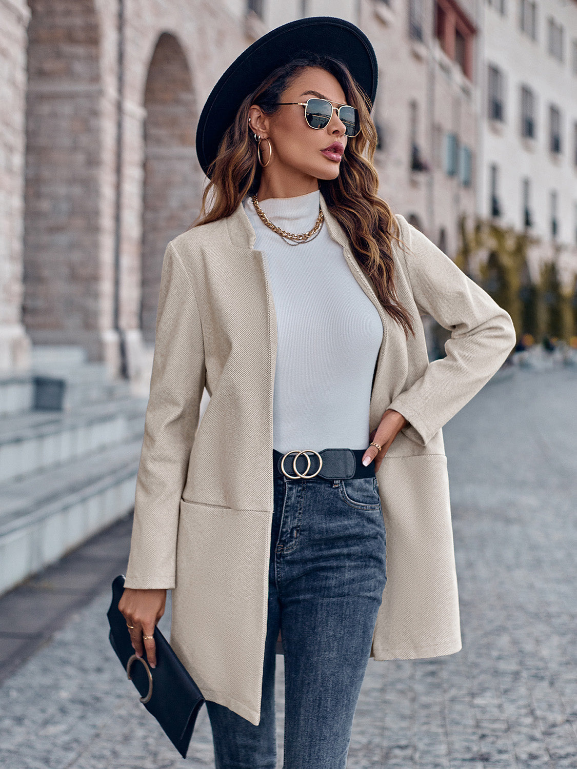 ModeGeist | Offene Vorderseite Langarm Blazer