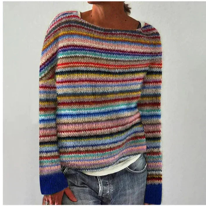 MODEGEIST Damen Strickpullover Nordic Muster Baumwolle Oversize
