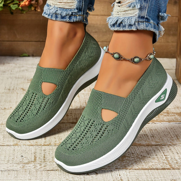 MODEGEIST Damen Slip-On Sneaker Leicht Atmungsaktiv