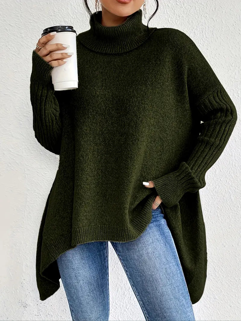 ModeGeist | langer Rollkragenpullover für den täglichen Komfort