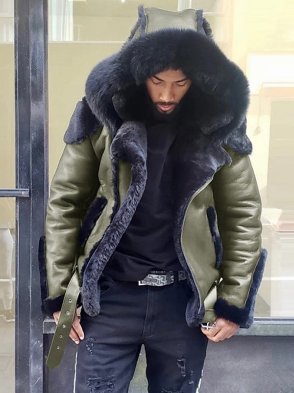 Herrenjacke Matteo mit Kunstfellkapuze