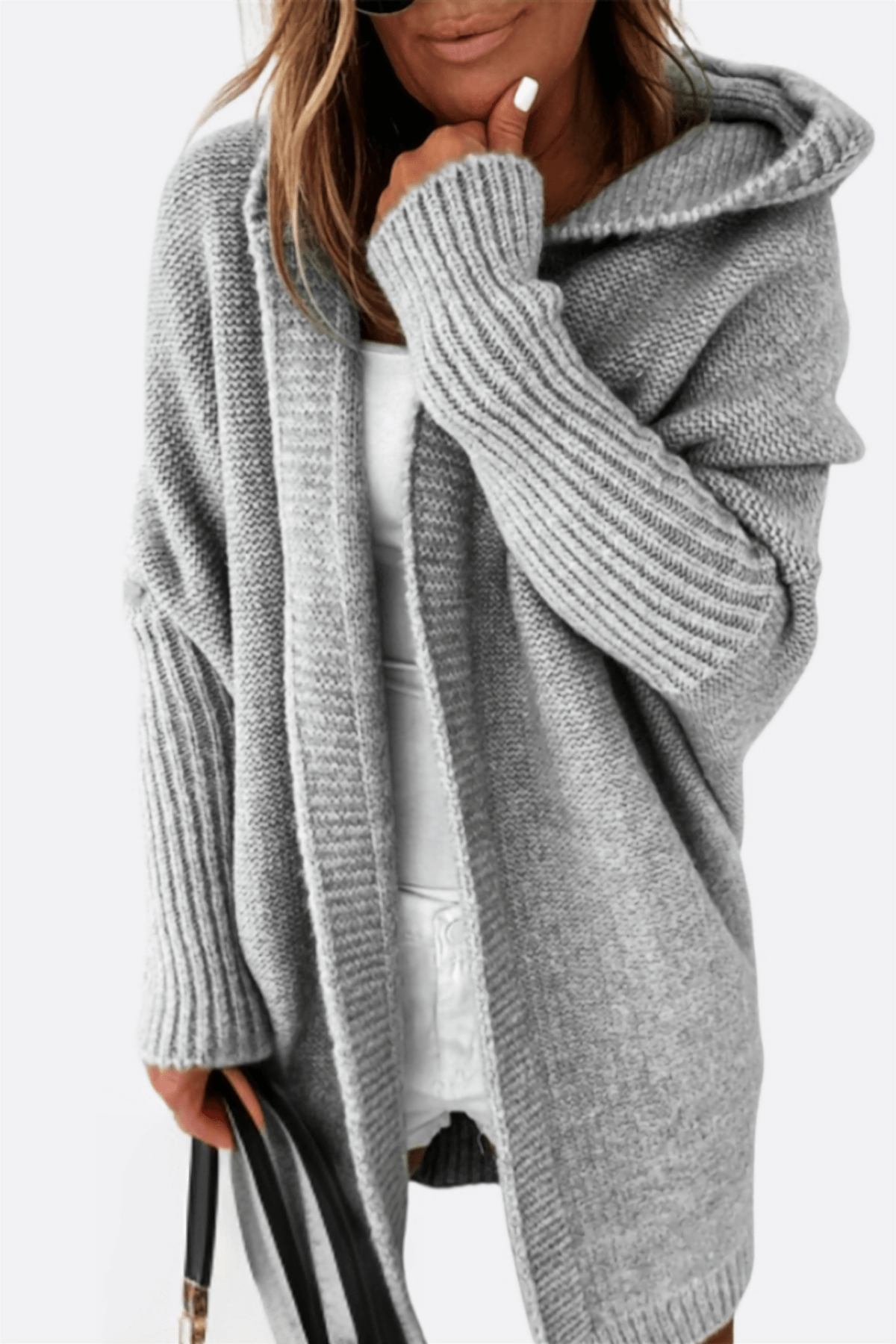 ModeGeist | Damen Strickkapuzenmantel