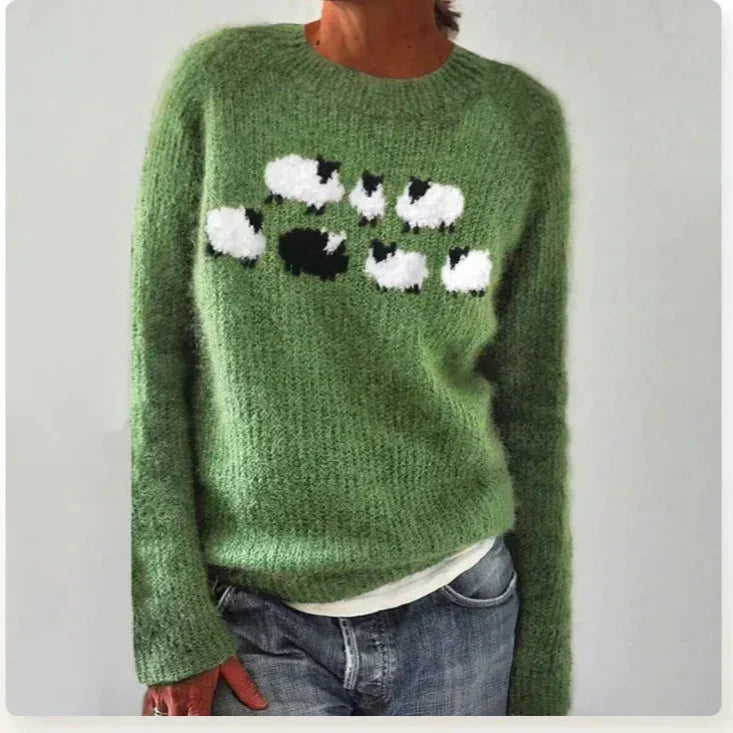 MODEGEIST Damen Strickpullover Nordisches Muster Mehrfarbig Soft