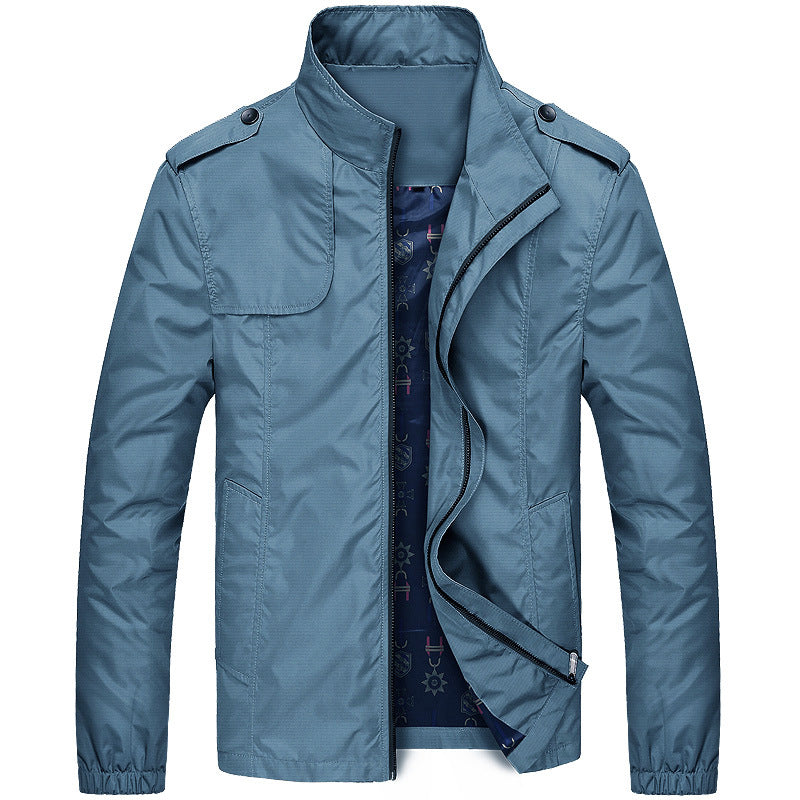 Männer-Jacke mit wasserdichten Stehkragen und Reißverschluss