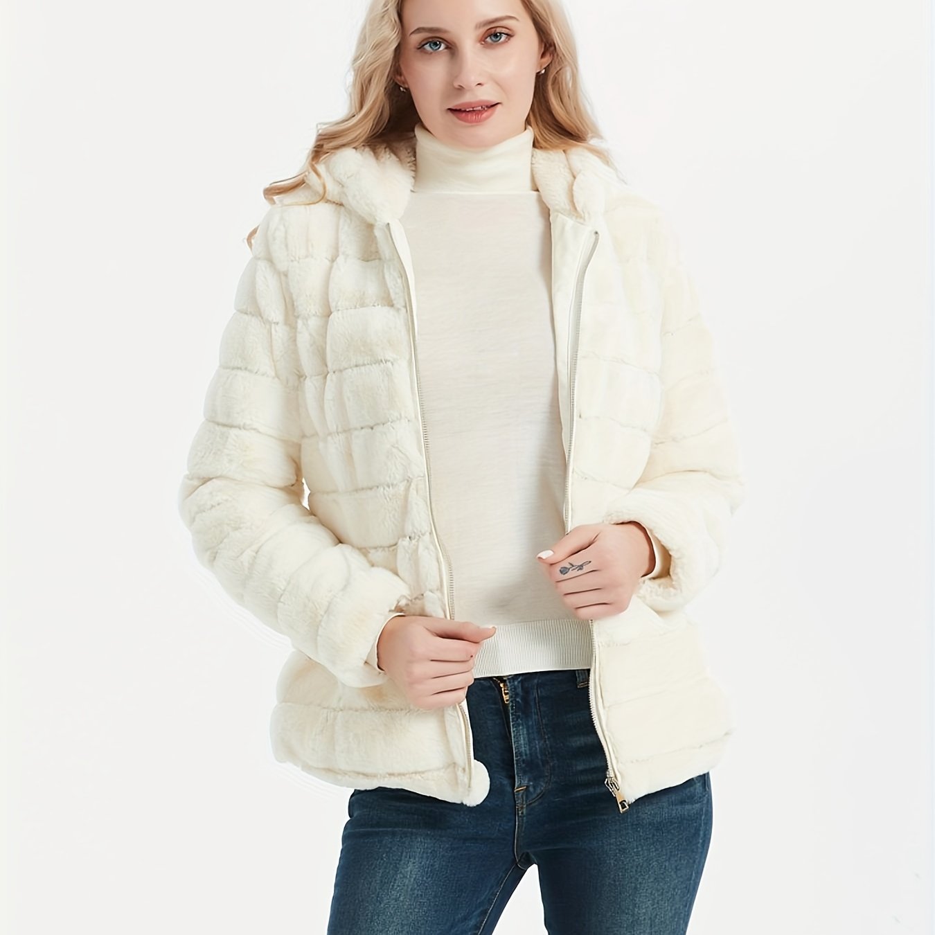 ModeGeist | Eleganter Teddy-Mantel In Einfarbig
