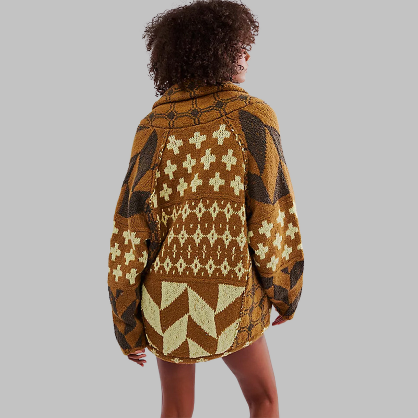 ModeGeist | Weiche Jacke mit Modernen Geometrischen Mustern