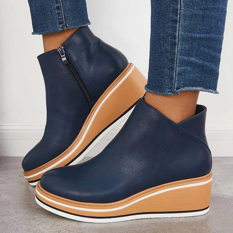 MODEGEIST Damen Moderne Stiefel Blockabsatz Schwarz Elegant