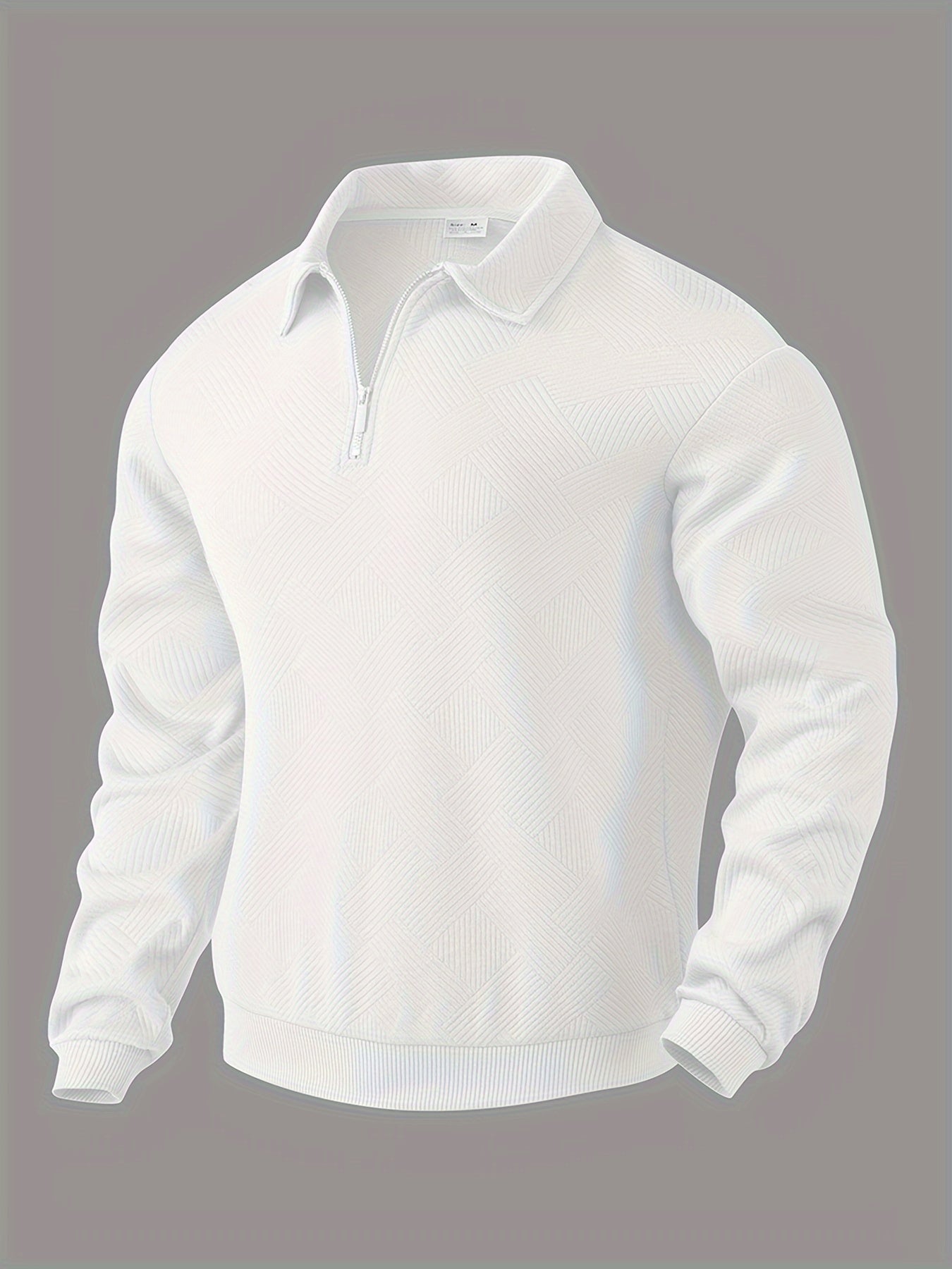 Wollmix-Pullover Pierre™: Geometrischer Strick mit Reißverschluss
