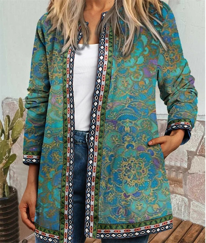 ModeGeist | Boho Jacke mit Farbenfrohem Muster