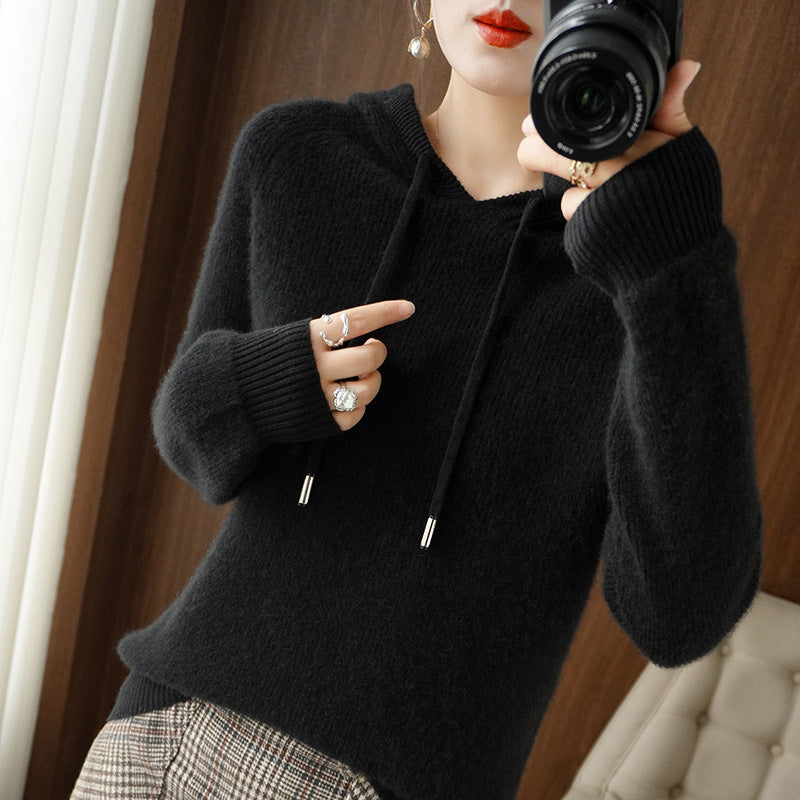 ModeGeist | Strickpullover mit Kapuze Weicher Strick Lässige Passform