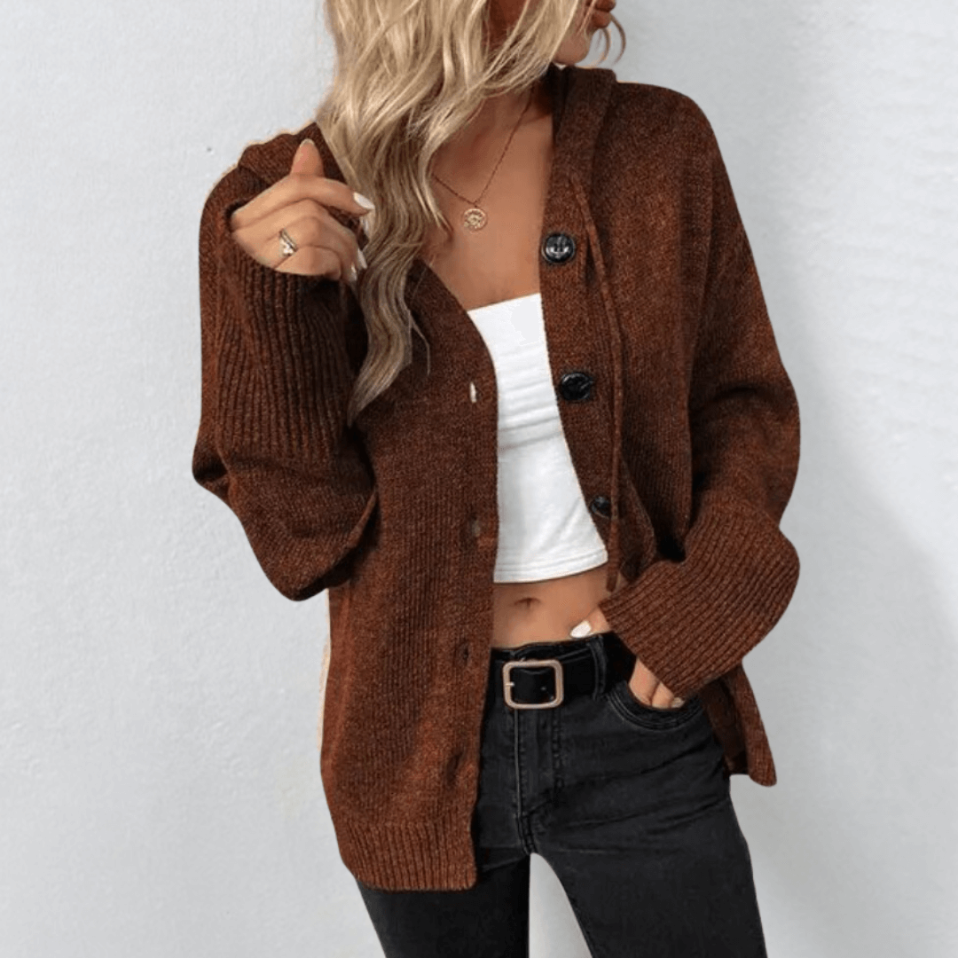 ModeGeist | Strick-Cardigan mit Knopfleiste für Damen