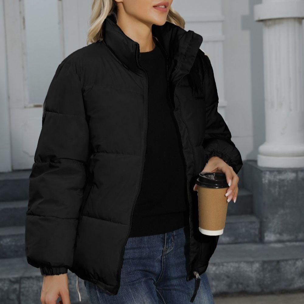 ModeGeist | Winddichte Baumwoll-Pufferjacke mit Rollkragen