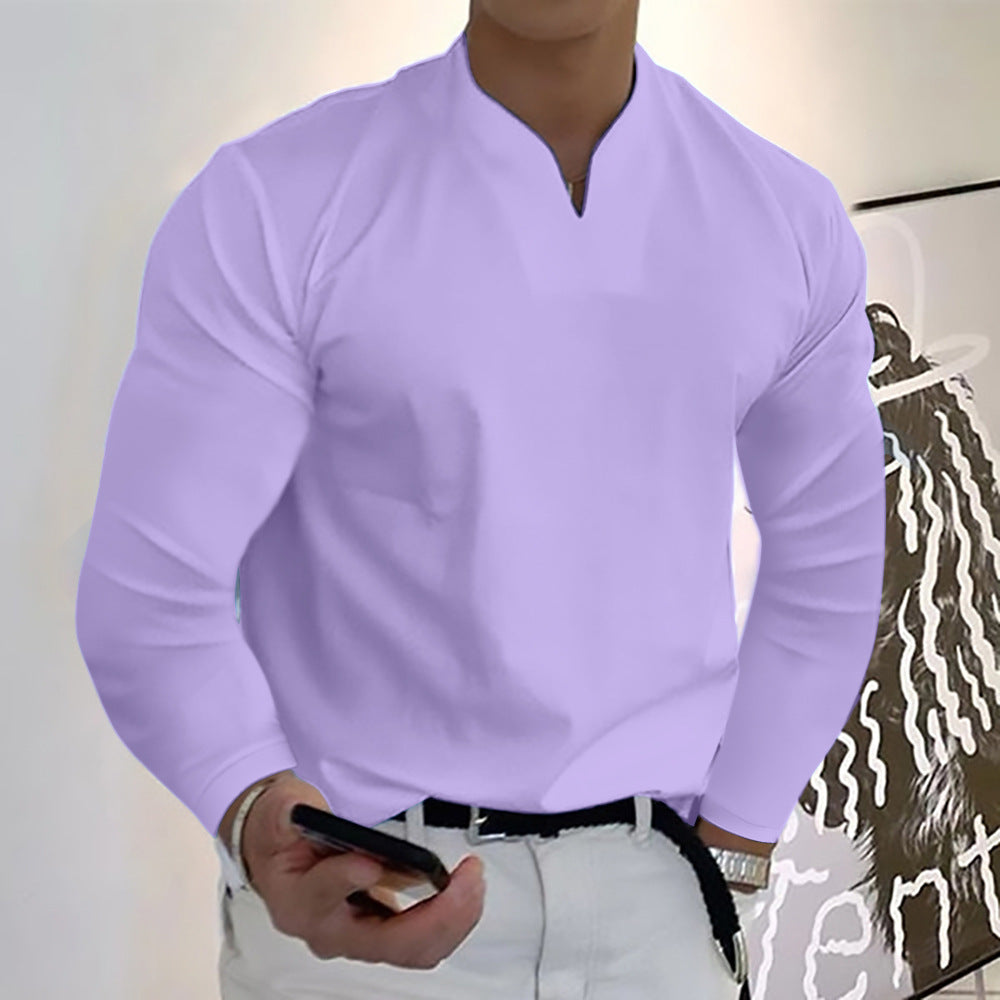 Crispin Baumwoll-T-Shirt für Herren, lässig, Langarm