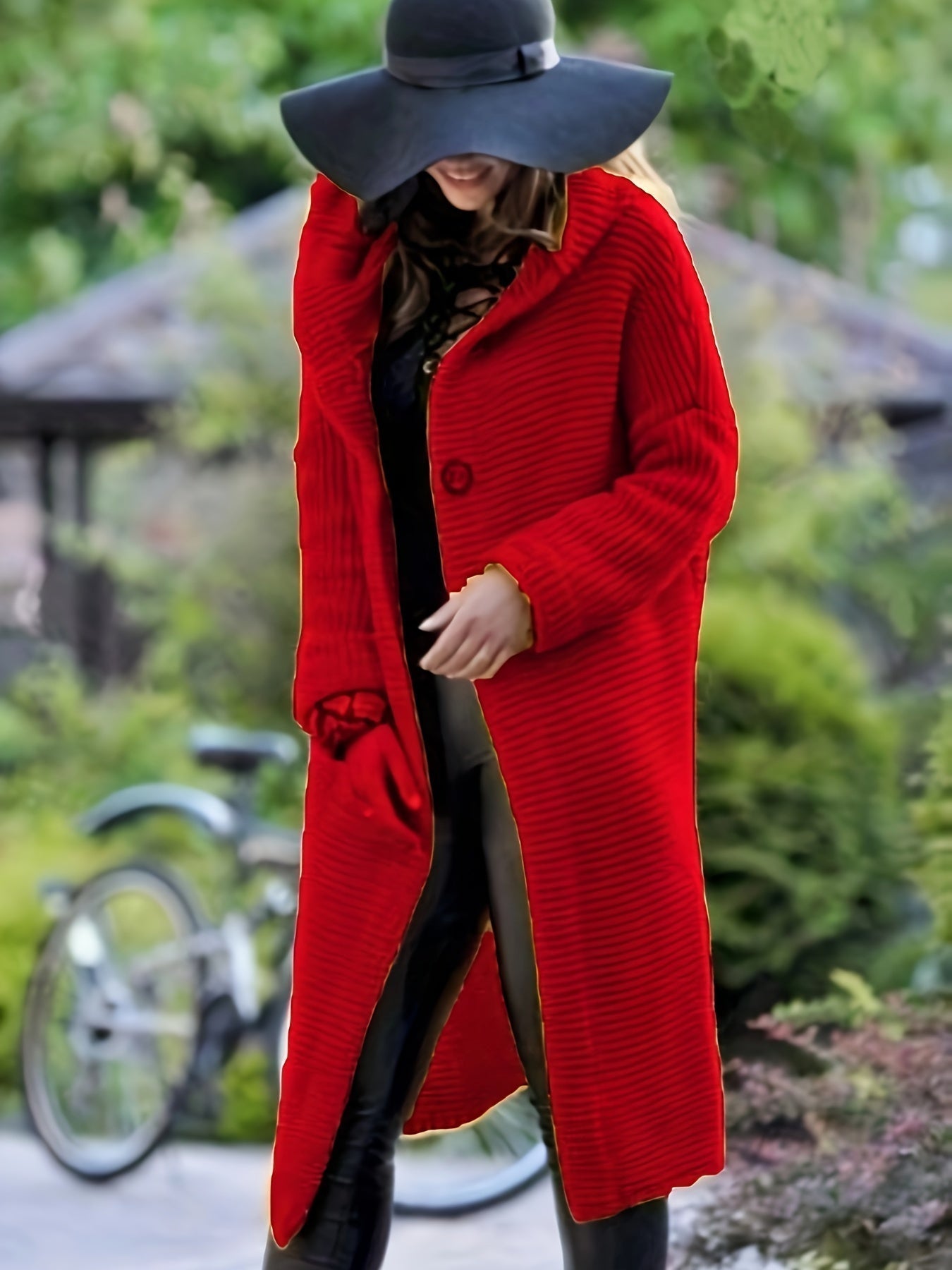 ModeGeist | Damen Freizeit Strickjacke Mit Kapuze Und Langen Ärmeln