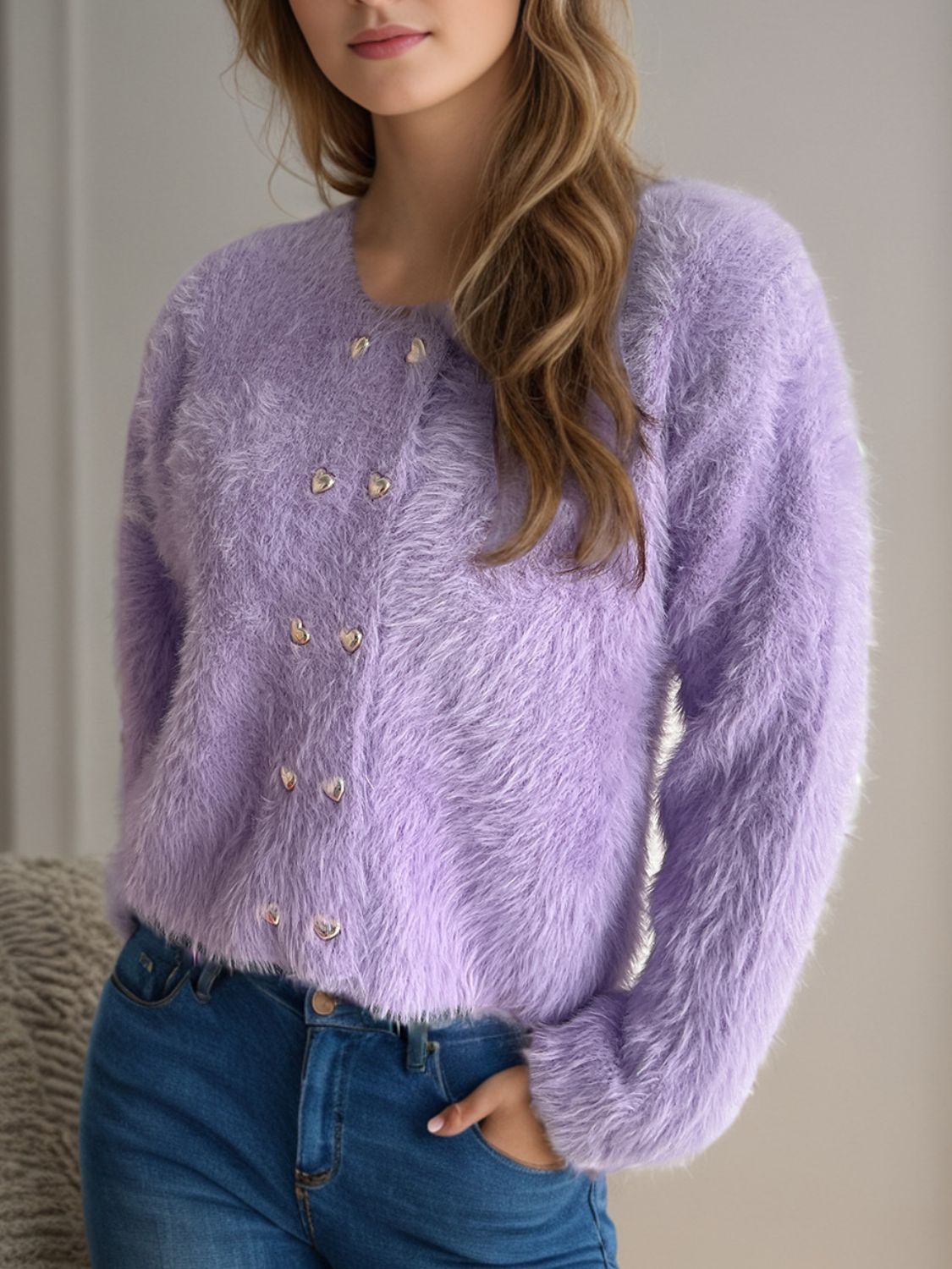 ModeGeist | Pelzstrick-cardigan Weicher Faux Fur Elegantes Design