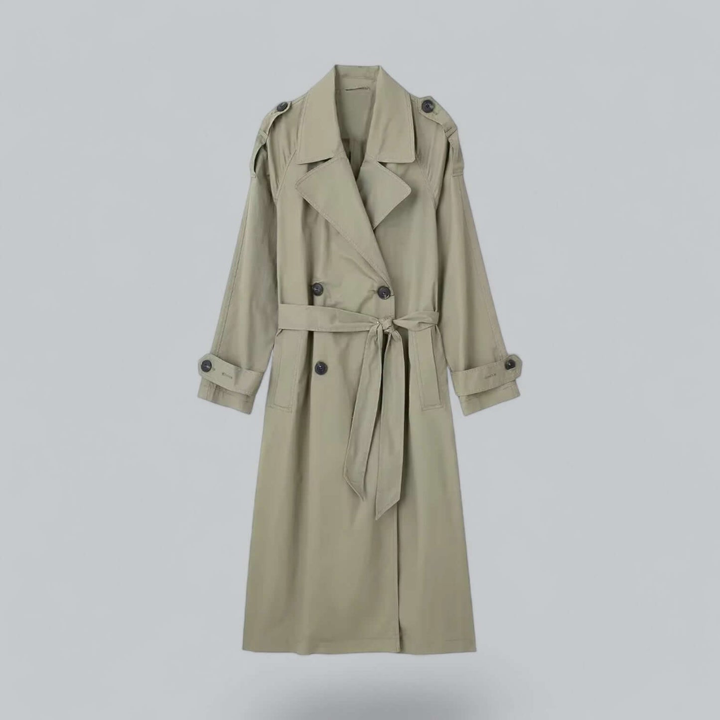 ModeGeist | Eleganter doppelt gefütterter Damen-Trenchcoat mit Gürtel