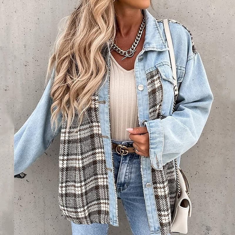 ModeGeist | Shirtjacke - Oversize Passform - Karierte und Einfarbige - Lange Ärmel - Knöpfe