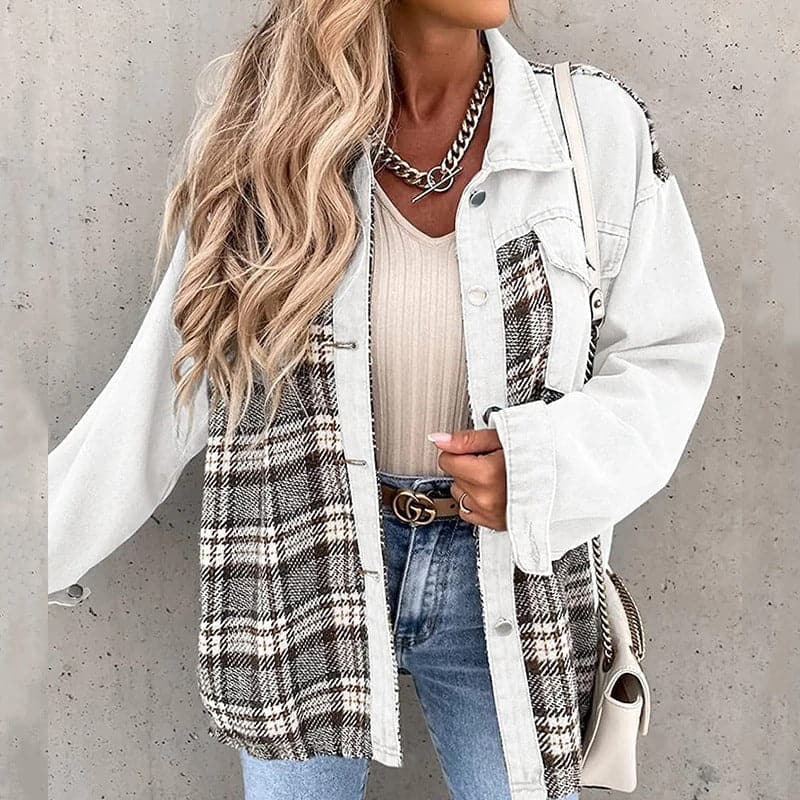 ModeGeist | Shirtjacke - Oversize Passform - Karierte und Einfarbige - Lange Ärmel - Knöpfe