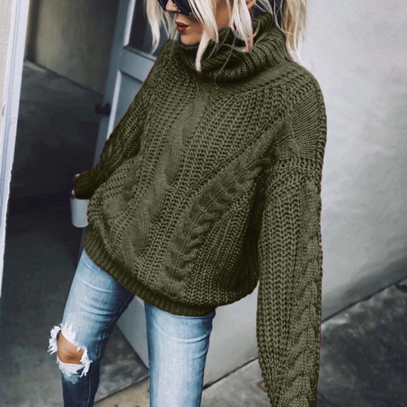 ModeGeist | Chunky Strickpullover mit Rollkragen Weich und Warm Kabelstrick