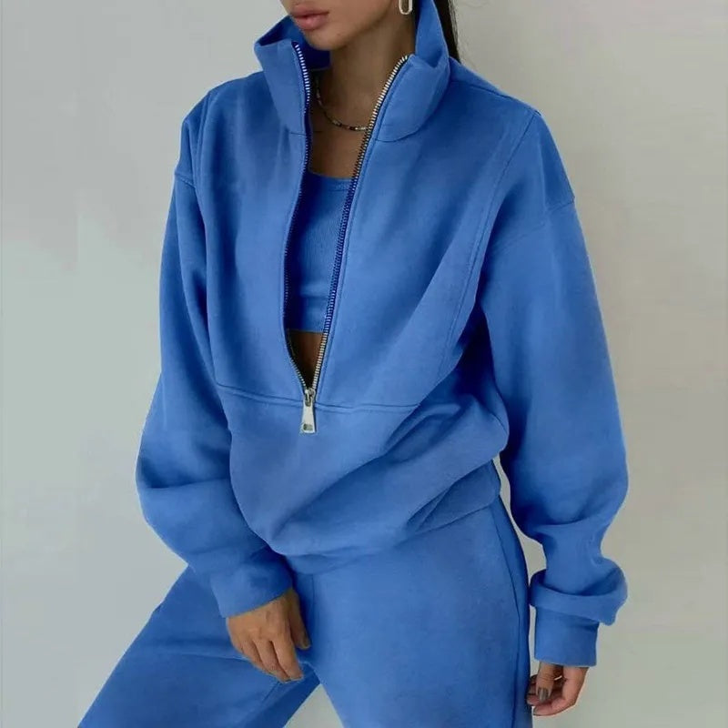 Damen Sweatshirt und Hose mit Reißverschluss von Fudus