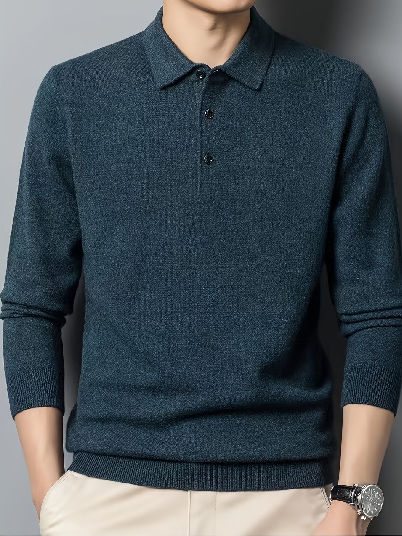 ModeGeist | Klassische Strick-polo Weich und Bequem Wollmischung