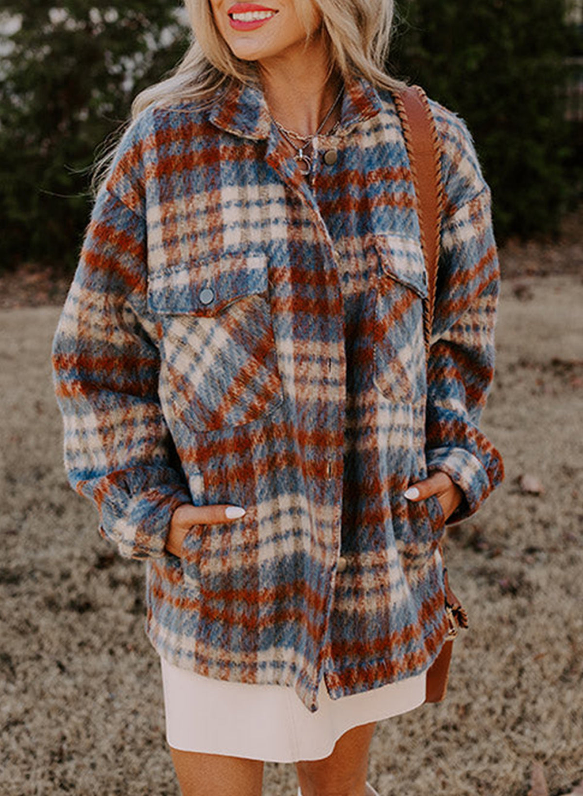 ModeGeist | Gitterhemdjacke Im Flanell-look Wollmischung Warm und Trendy