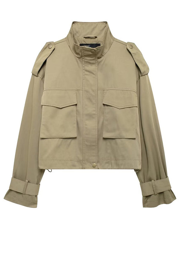 ModeGeist | Utility Cargo Jacke mit Riemen und Taschenakzenten