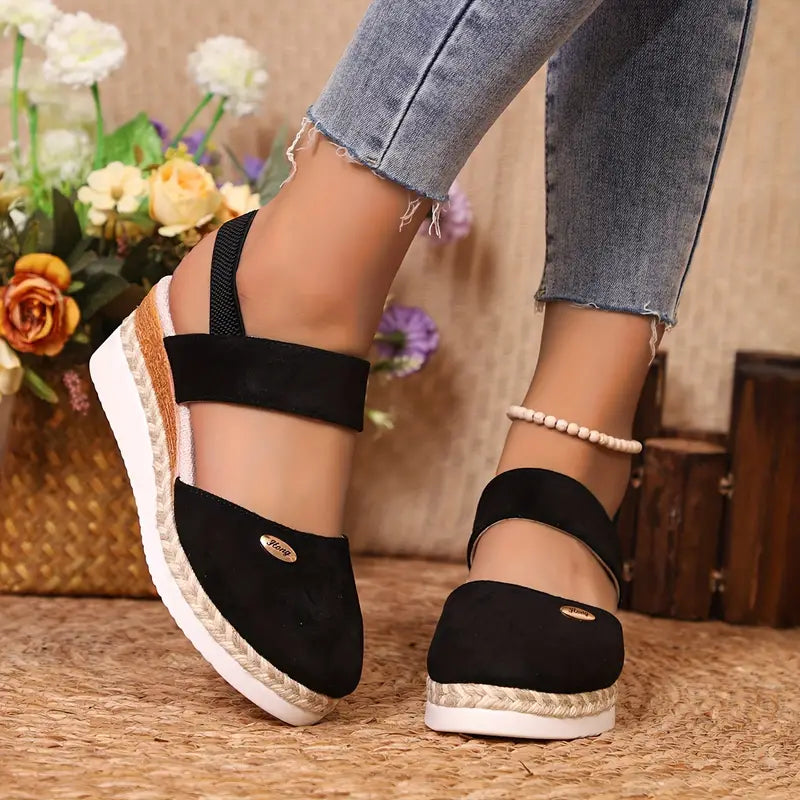 MODEGEIST Damen Plateau Sandalen Verstellbare Riemen Komfort