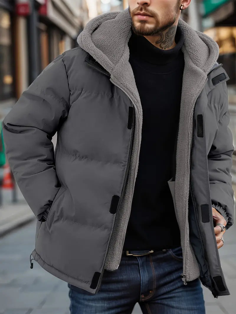Herren Kapuzenjacke im modischen Pufferstil
