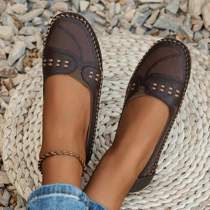 MODEGEIST Damen Ballerinas Stützfunktion Bequem Rutschfest Alltag