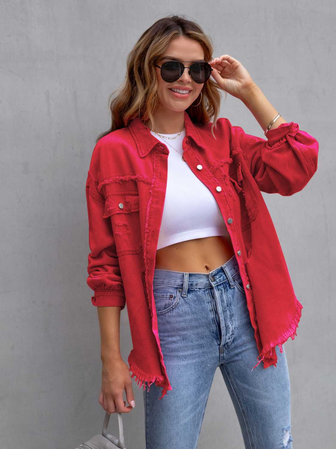 ModeGeist | Distressed Drop Shoulder Denimjacke