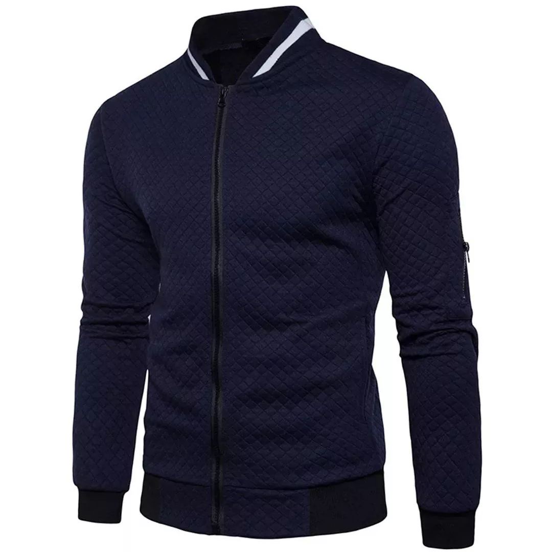 ModeGeist | Jacquard Zip-Bomberjacke