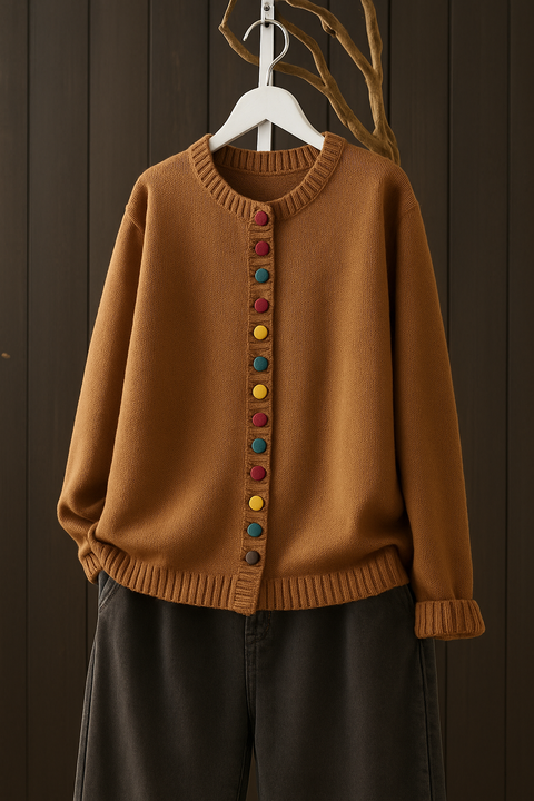 MODEGEIST Damen Strick-Cardigan Gemütlich Atmungsaktiv One Size