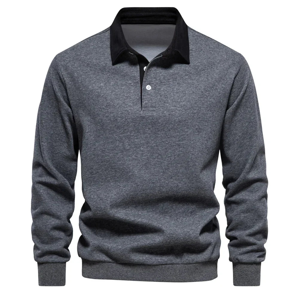 Leichtes Sweatshirt mit Polokragen von Fudus