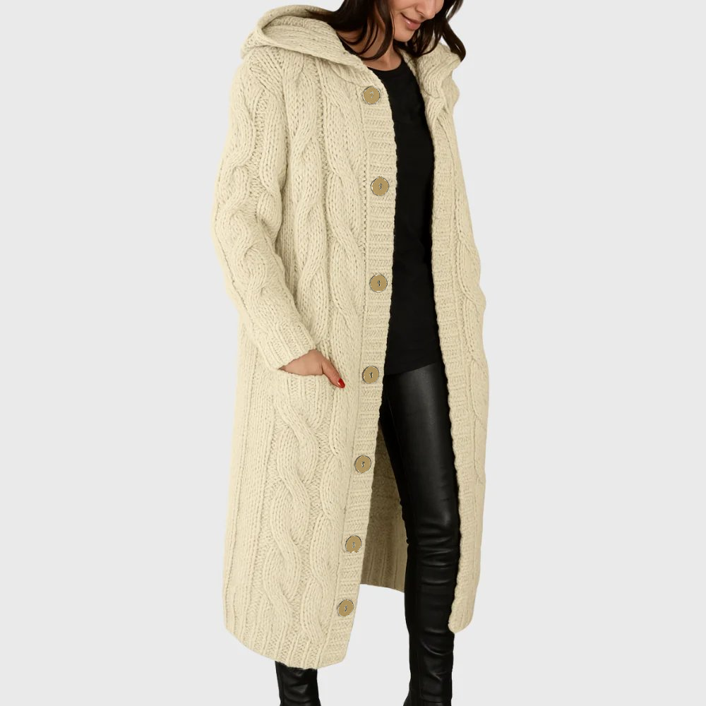 MODEGEIST Damen Mantel Warm Strukturiert Taschen Übergangsmantel