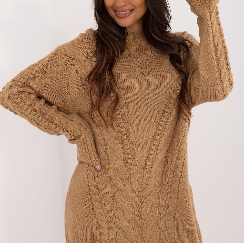 ModeGeist | Strickkleid mit Kabelmuster Warm und Komfortabel Eleganter Stil