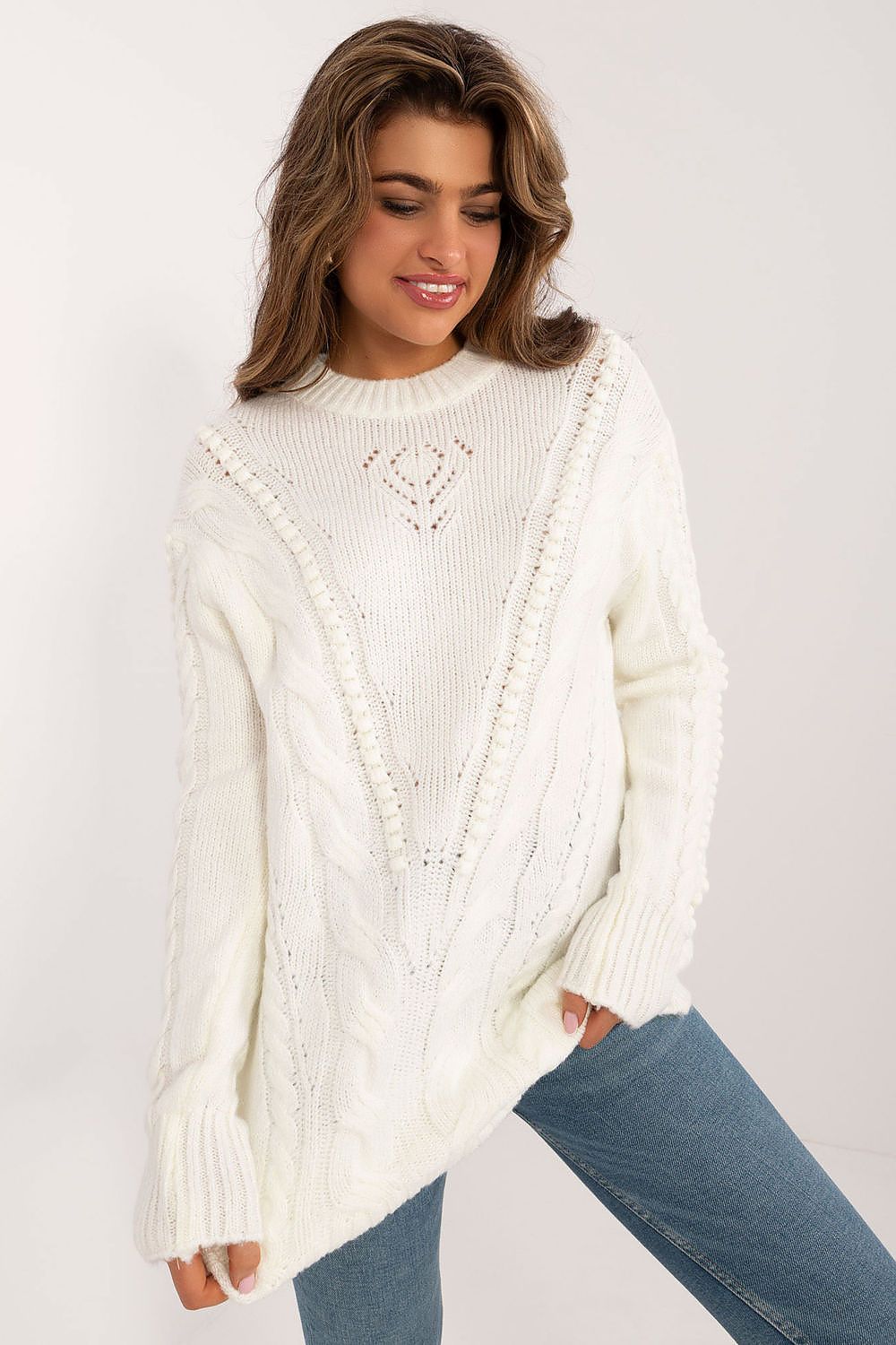 ModeGeist | Strickkleid mit Kabelmuster Warm und Komfortabel Eleganter Stil
