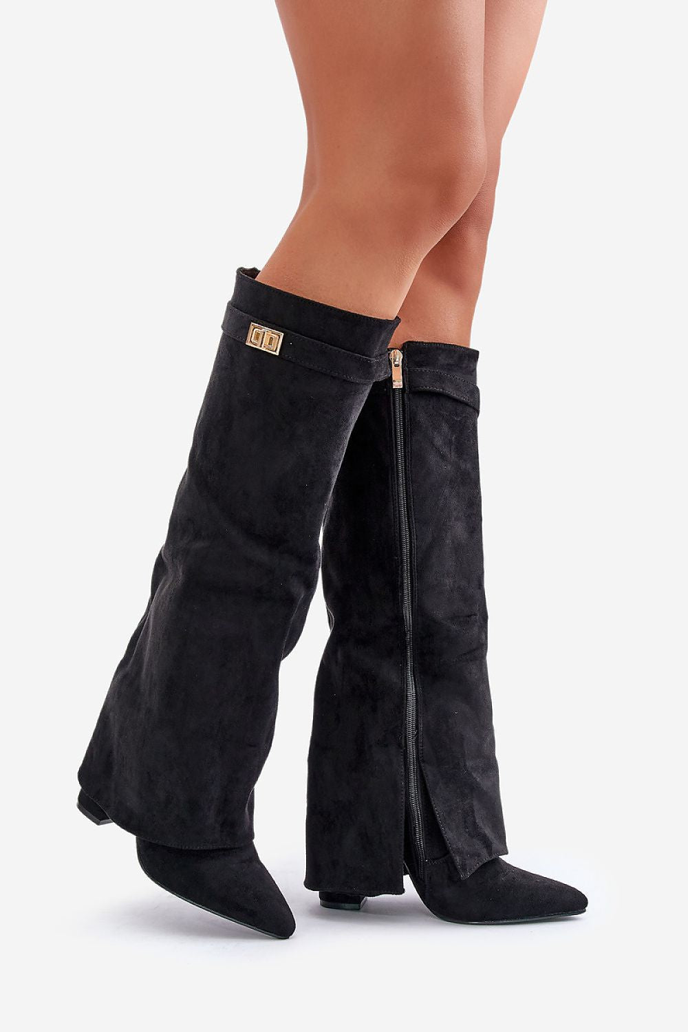 ModeGeist | Elegante Kniehoge Stiefel mit Riemchen
