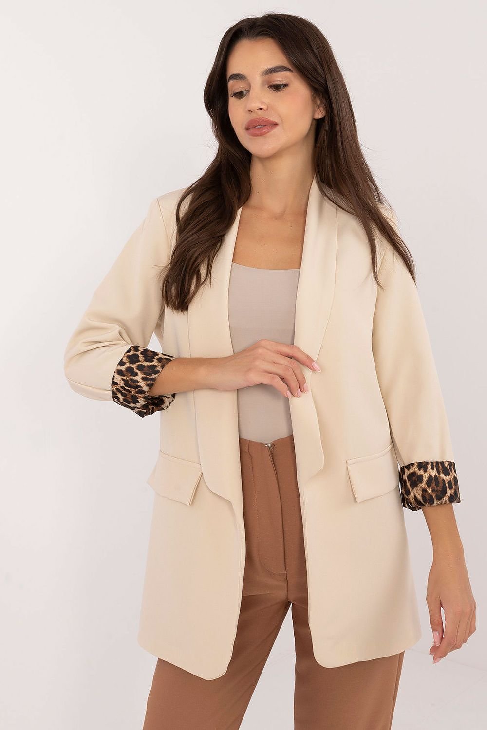 ModeGeist | Blazer mit Leoparden-details Stilvoll und Zeitlos Einzigartiger Schnitt