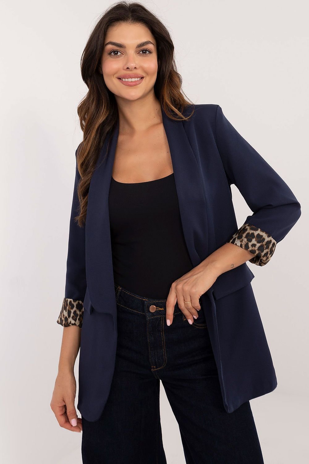 ModeGeist | Blazer mit Leoparden-details Stilvoll und Zeitlos Einzigartiger Schnitt